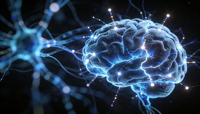 Electrically pulsing brain model emitting luminescent neural currents and synapse networks