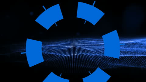 Abstract Blue Shapes on Glowing Digital Background