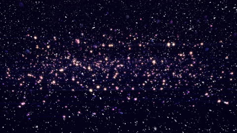 DNA Helix Rotation with Falling Confetti in Cosmic Scene