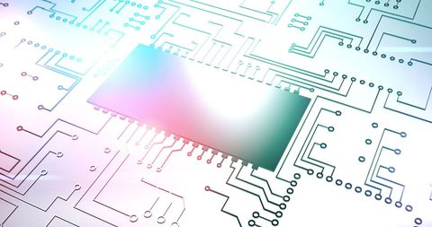 futuristic circuit board design with glowing chip - Download Free Stock Images Pikwizard.com