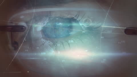 Futuristic Vision: Digital Connections Reflecting in an Eye