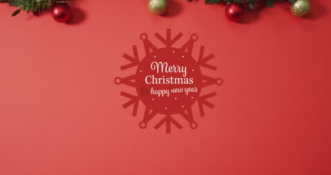 Festive Christmas with Text Overlay and Decorations