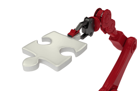 robotic arm holding puzzle piece transparent technology concept - Download Free Stock Videos Pikwizard.com
