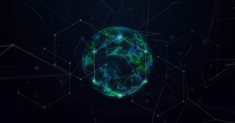 Futuristic Glowing Globe with Geometric Connections - Download Free Stock Images Pikwizard.com