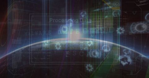 Digital Interface Showing Global Data Processing Overlay in Server Room - Download Free Stock Images Pikwizard.com