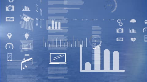 Futuristic Digital Interface Over Serene Sea Background