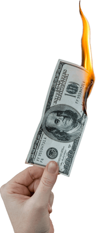 human hand holding burning hundred dollar bill with transparent background - Download Free Stock Videos Pikwizard.com