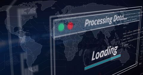 Global Data Processing Interface with Loading Bar - Download Free Stock Images Pikwizard.com