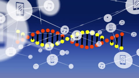 Digital Network Linking with DNA Sequence Concept Art