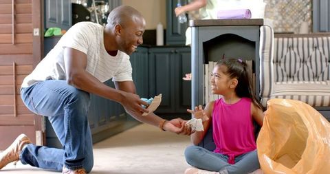 Family bonding through household chores and recycling activities