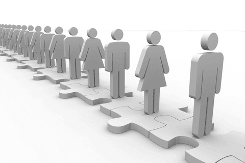 transparent row of people standing on jigsaw puzzle pieces - Download Free Stock Videos Pikwizard.com
