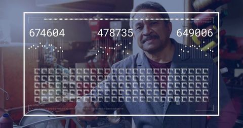 Engineer Using Digital Interface for In-Depth Equipment Analysis