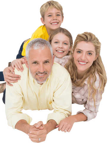Smiling Multigenerational Family Transparent Background Portrait