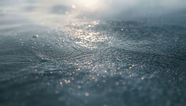 Shimmering Water Surface with Sunlight Reflections and Gentle Ripples