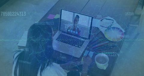 Digital Security Concept with Woman Engaged in Online Communication