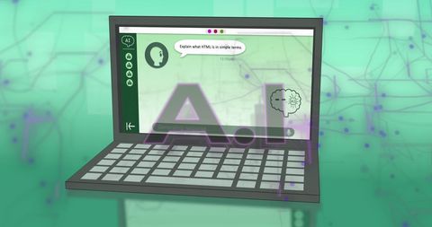 Digital Interface with AI Chat on Laptop Display - Download Free Stock Images Pikwizard.com