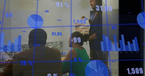 Team presenting data analytics and prototypes