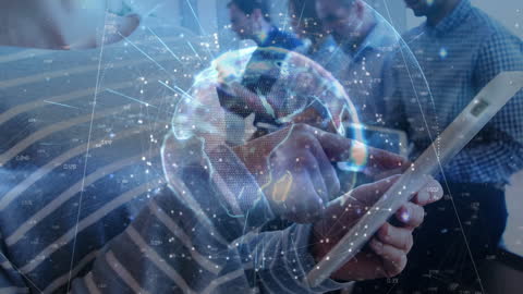 Globe of Digital Connections with Professionals Networking