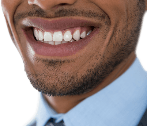 Transparent Close-Up Smile of Businessman in Formal Attire