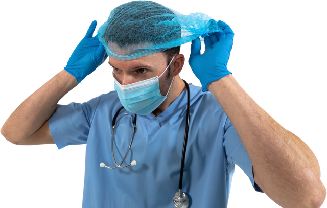 Transparent Image of Healthcare Worker Wearing Surgical Gloves and Mask - Download Free Stock Videos Pikwizard.com