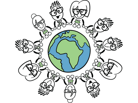transparent cartoon characters encircling earth with smiles - Download Free Stock Videos Pikwizard.com