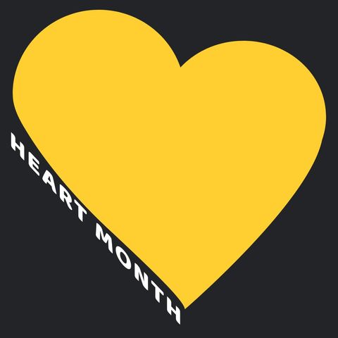 yellow heart symbolizing heart month campaign - Download Free Stock Templates Pikwizard.com