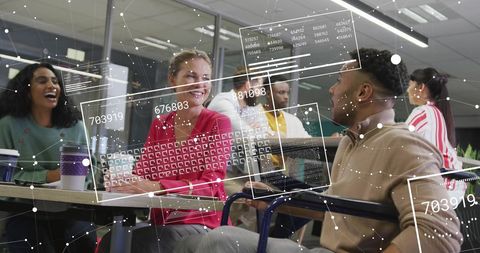 Diverse Business Team Collaborating with Data Integration