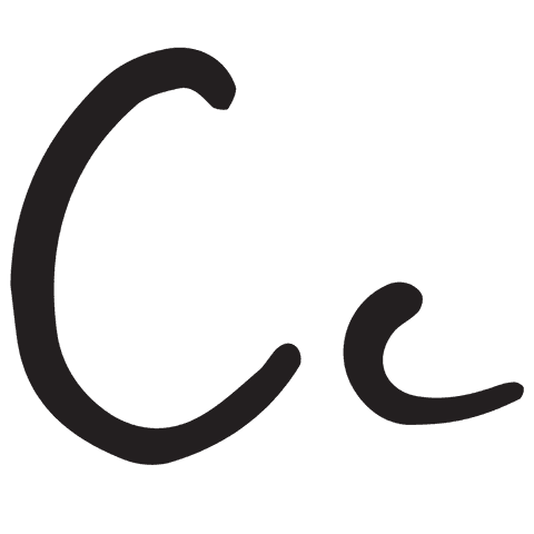 Creative vector illustration of cc letters on transparent background