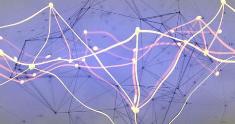 Abstract network with glowing interconnected lines