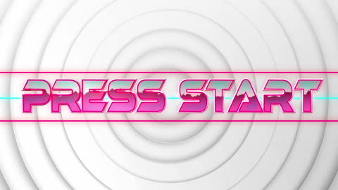 Retro Video Game Start Screen with Futuristic Design