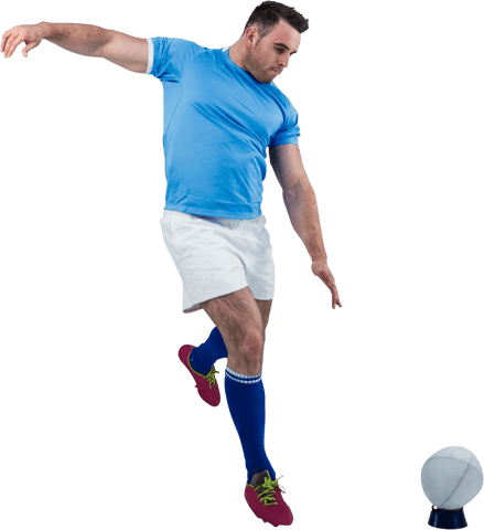 Rugby Player in Action - Transparent Background for Versatile Use