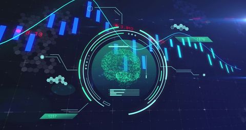 Futuristic Technology Interface with Data Analysis Graphics - Download Free Stock Images Pikwizard.com