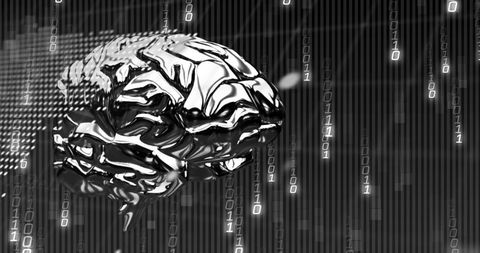 Futuristic Digital Brain with Binary Code Background - Download Free Stock Images Pikwizard.com