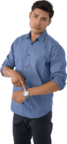 transparent young professional pointing at wristwatch - Download Free Stock Videos Pikwizard.com