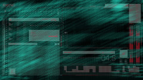 Futuristic Data Processing Animation with Digital Interface Design