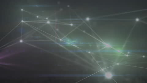 Glowing Network Connections on Grey Background