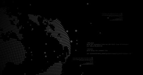 Animated Digital Globe on Black Background