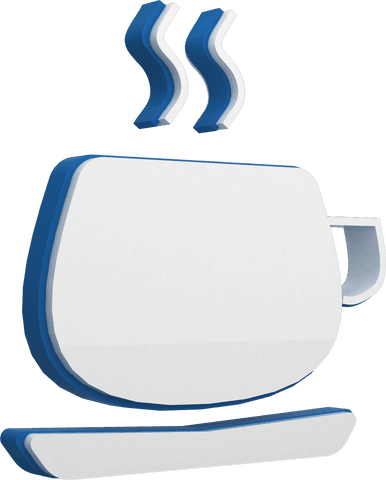 Transparent hot coffee cup silhouette illustration