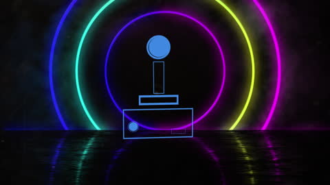 Lighting Surreal Abstract Gamepad Neon Retro Tech Art