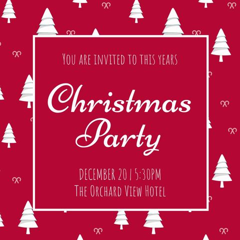 festive christmas party invitation template with trees - Download Free Stock Templates Pikwizard.com