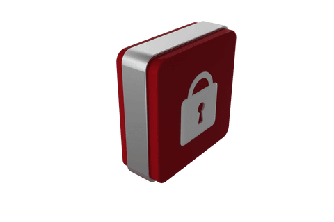 red cube with padlock symbol on transparent background - Download Free Stock Videos Pikwizard.com