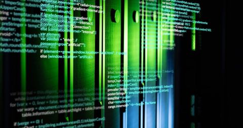 digital code flowing through high-tech server room - Download Free Stock Images Pikwizard.com