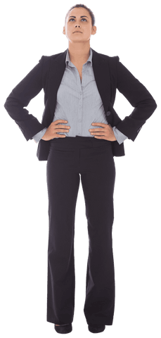 Biracial Businesswoman in Power Pose on Transparent Background - Download Free Stock Videos Pikwizard.com
