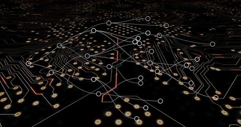 Abstract Neural Network Over Electronic Circuit Background - Download Free Stock Images Pikwizard.com