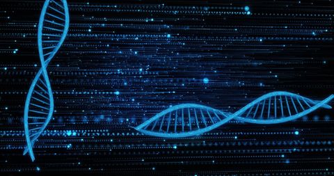 Abstract DNA Strands With Futuristic Digital Background - Download Free Stock Images Pikwizard.com