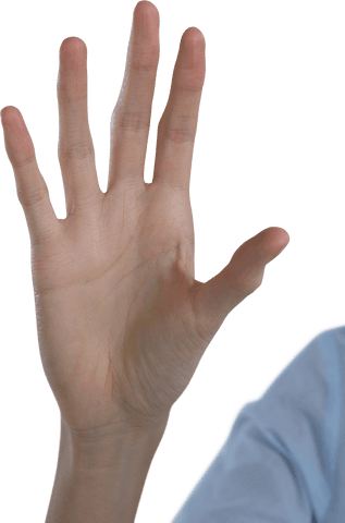 Woman's Hand Raised on Transparent Screen Background - Download Free Stock Videos Pikwizard.com