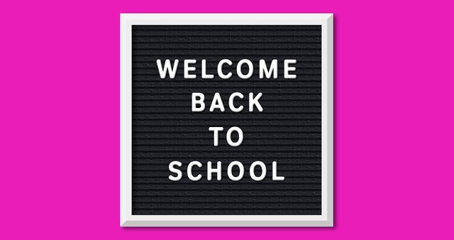 Welcome Back to School Message on Vibrant Pink Background - Download Free Stock Images Pikwizard.com