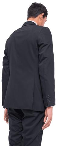 Transparent Businessman in Formal Suit Turning Back