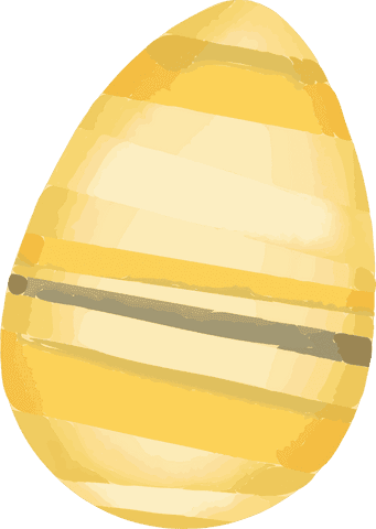 Artistic golden egg decoration with transparent background