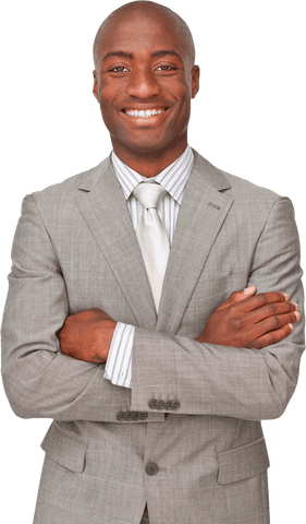 transparent confident businessman crossing arms smiling - Download Free Stock Videos Pikwizard.com